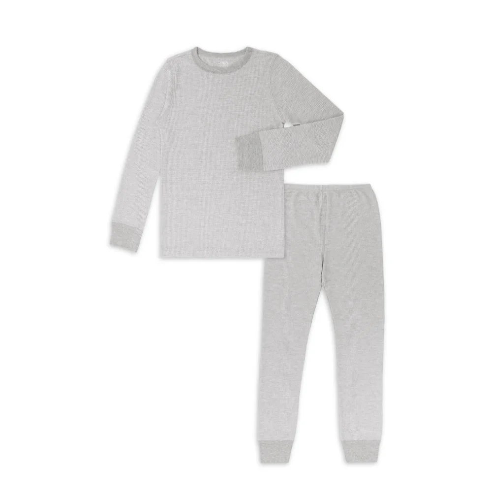 Athletic Works Boy's Thermal Top & Bottom Set Grey Breathable NWT